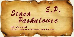 Staša Paskulović vizit kartica